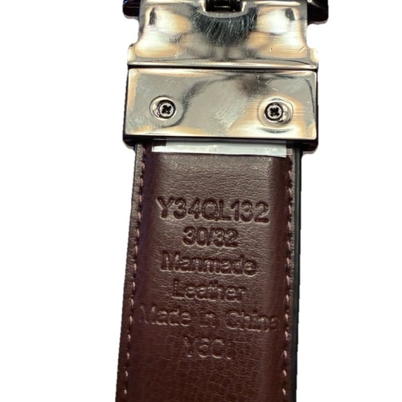 Boys Brown and Black Reversible 100% Leather Belt, Size 30/32 - Picture 2 of 8